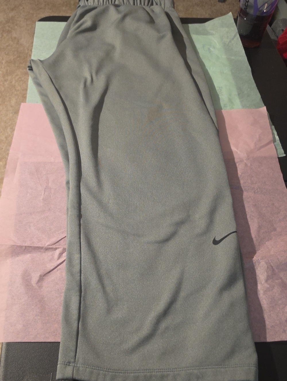 Nike Light Gray Athletic Joggers with Black Swoosh